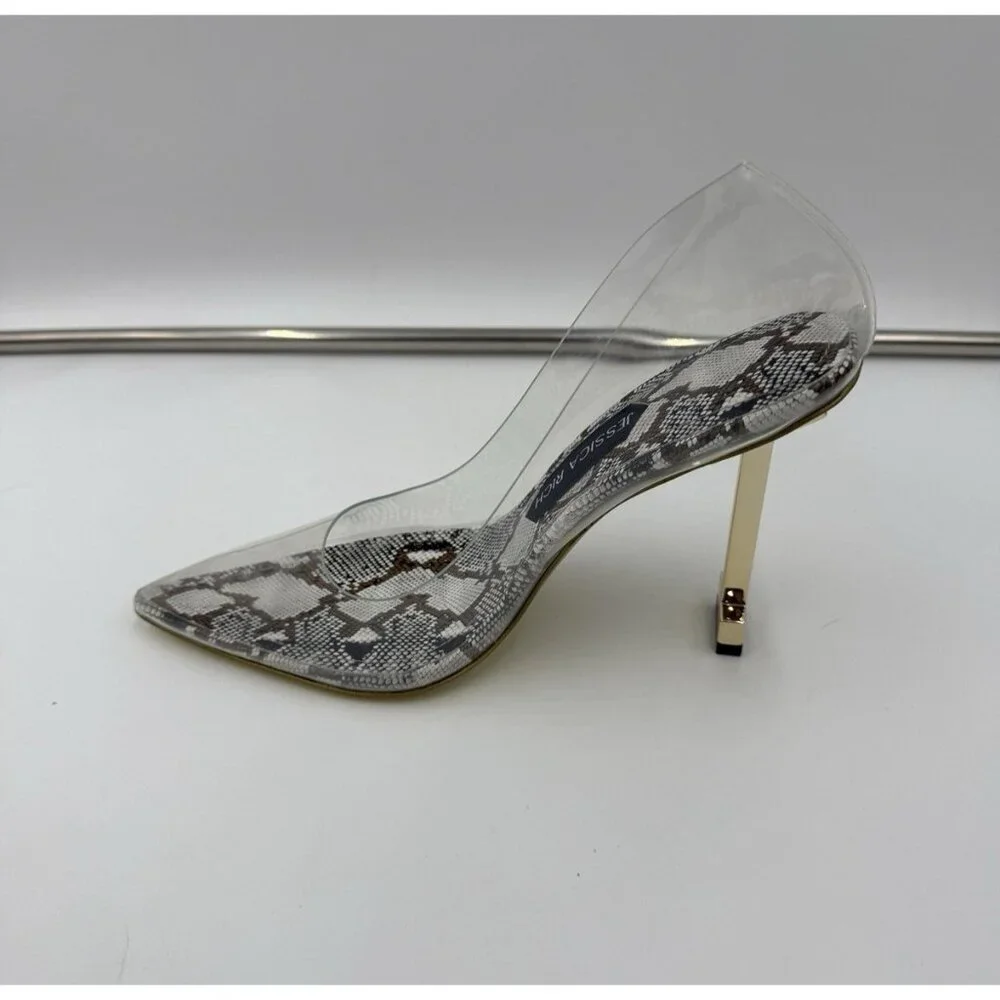 Jessica Rich So Fancy Sandal Snake Print Stiletto Pumps New Size EU 38 USA 7.5 8 - Picture 3 of 10